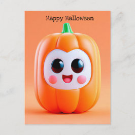 Tarjeta de felicitación de calabaza de Halloween e