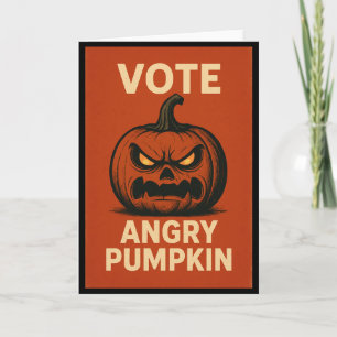 Tarjeta de Felicitación de Calabaza Enojada para V