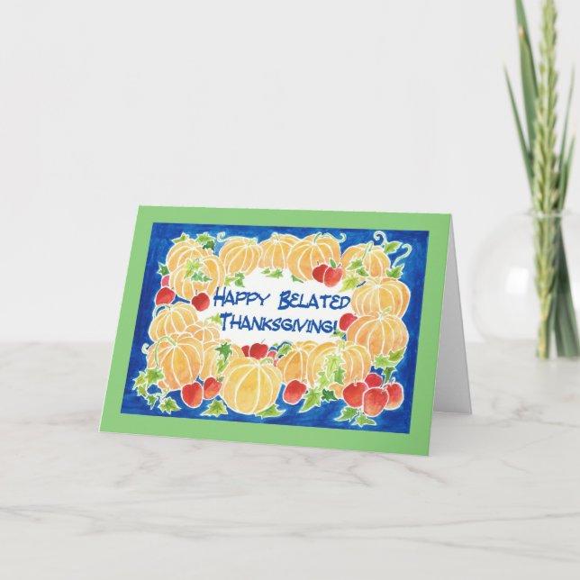 Tarjeta de felicitación de calabazas de Acción de  (Anverso)