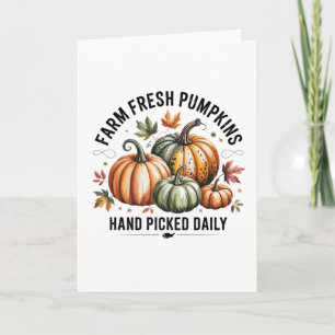 Tarjeta de felicitación de calabazas frescas de gr