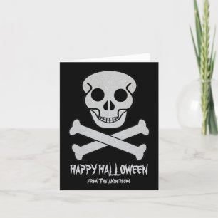 Tarjeta de Felicitación de Calavera y Huesos de Ha