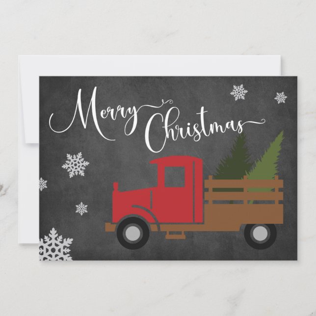 Tarjeta de felicitación de camionetas de árbol de  (Anverso)