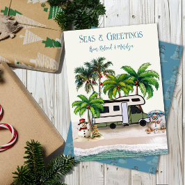 Tarjeta de Felicitación de Camping en Navidad con 