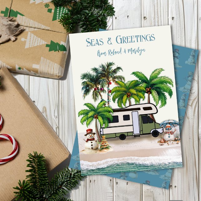 Tarjeta de Felicitación de Camping en Navidad con  (Subido por el creador)