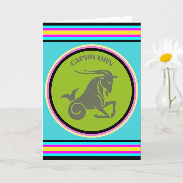 Tarjeta de felicitación de Capricornio (Planta pequeña)