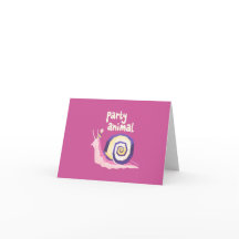 Tarjeta de felicitación de caracol animal de fiest