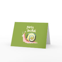 Tarjeta de felicitación de caracol animal de fiest