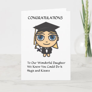 Tarjeta de felicitación de carácter de graduación
