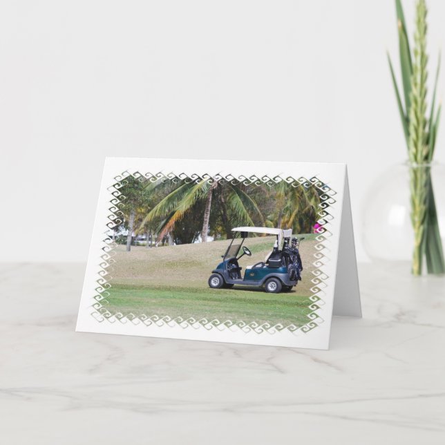 Tarjeta de felicitación de carrito de golf (Anverso)