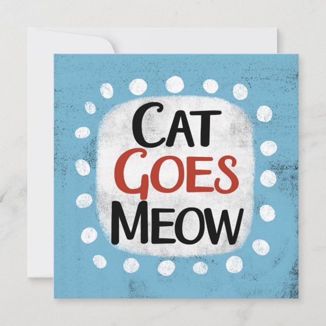 Tarjeta de felicitación de Cat Goes Meow (Anverso)