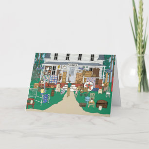 Tarjeta de felicitación de caza de antigüedades