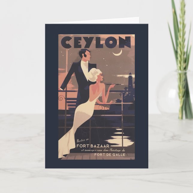 Tarjeta de felicitación de ceilón vintage (Anverso)