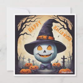 Tarjeta de felicitación de cementerio de Halloween