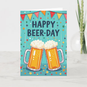 Tarjeta de Felicitación de Cerveza Espumosa