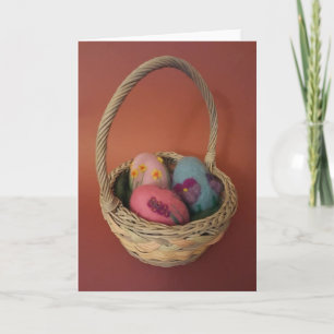 Tarjeta de felicitación de cesta de Pascua
