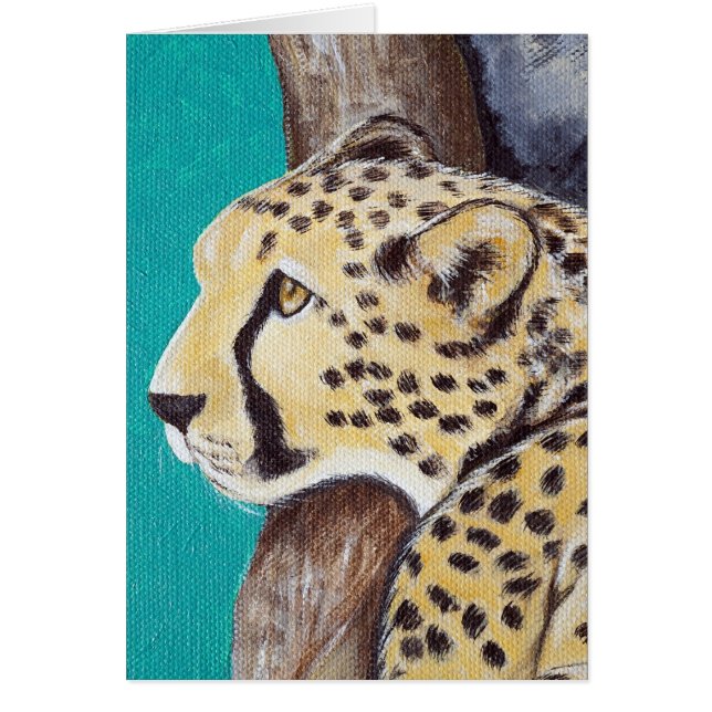 Tarjeta de felicitación de Cheetah Painting (Frente)