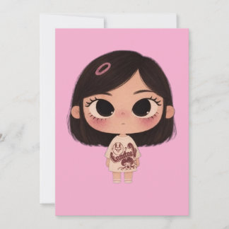 Tarjeta de Felicitación de Chica Chibi Adorable