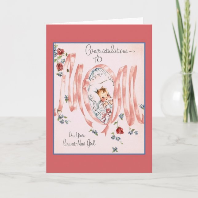 Tarjeta de felicitación de Chica de Recién nacido  (Anverso)