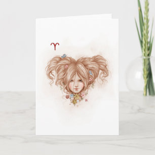 Tarjeta de felicitación de Chica zodiaco: Aries
