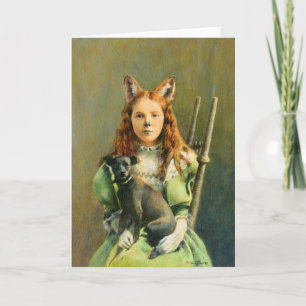 Tarjeta de Felicitación de Chica Zorro Victoriana