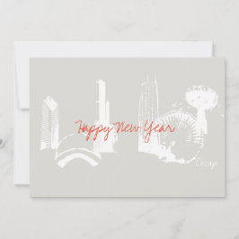 Tarjeta de felicitación de Chicago Happy New Year