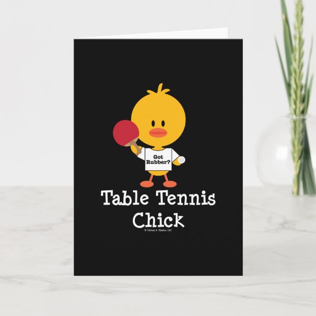 Tarjeta de felicitación de Chick de tenis de mesa (Anverso)