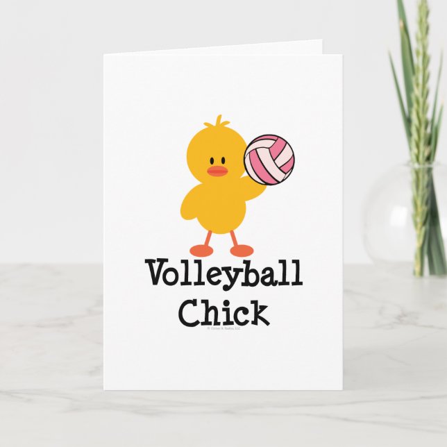 Tarjeta de felicitación de Chick de voleibol (Anverso)