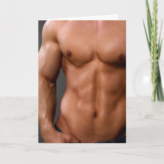 Tarjeta de Felicitación de Chico Caliente Broncead (Anverso)