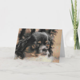 Tarjeta de felicitación de Chihuahua Cute Long Hai