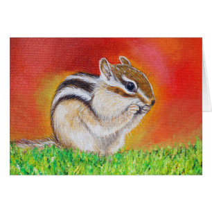 Tarjeta de felicitación de Chipmunk Painting