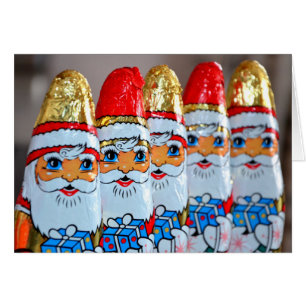 Tarjeta de felicitación de chocolate de Santa Clau