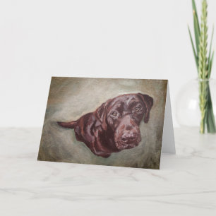 Tarjeta de felicitación de Chocolate Labrador. En 