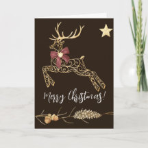 Tarjeta de Felicitación de Ciervo de Navidad
