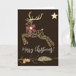 Tarjeta de Felicitación de Ciervo de Navidad