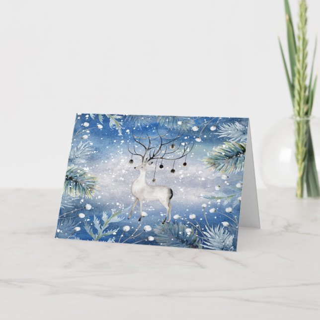 Tarjeta de Felicitación de Ciervo Majestuoso de Va (Anverso)