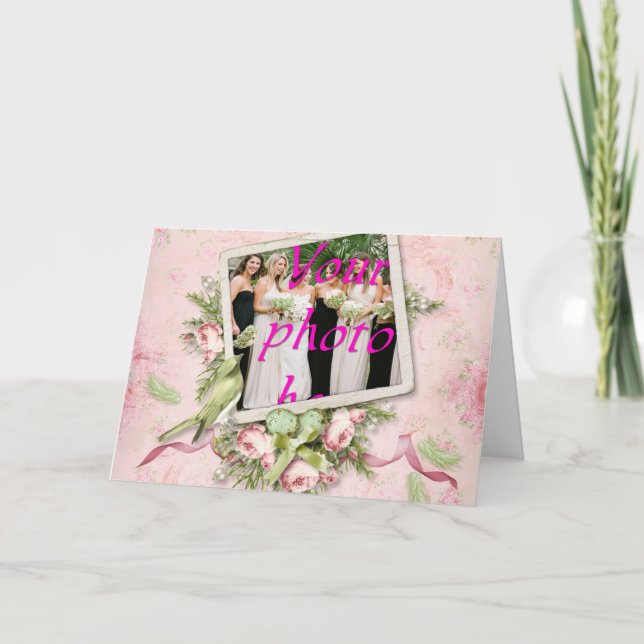 Tarjeta de felicitación de cinta para Rosas de páj (Anverso)