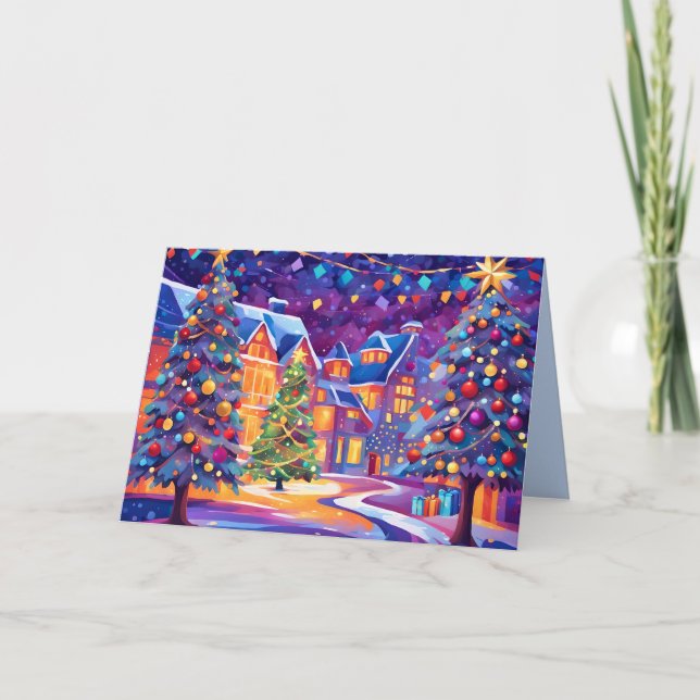 tarjeta de felicitación de ciudad de los navidades (Anverso)