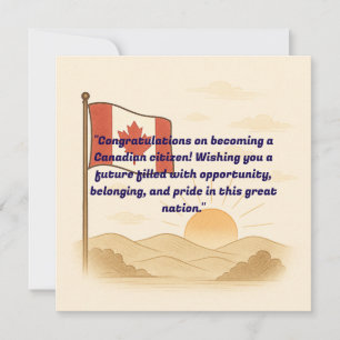 Tarjeta de felicitación de ciudadanía canadiense