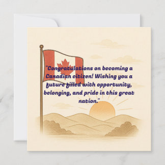 Tarjeta de felicitación de ciudadanía canadiense