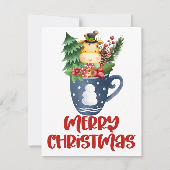 Tarjeta de felicitación de clipart de Navidad en u (Anverso)