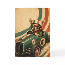 Tarjeta de Felicitación de Coche de Carreras Chihu