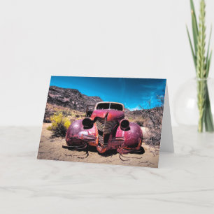 Tarjeta de felicitación de coches antiguos