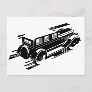 Tarjeta de felicitación de coches de época