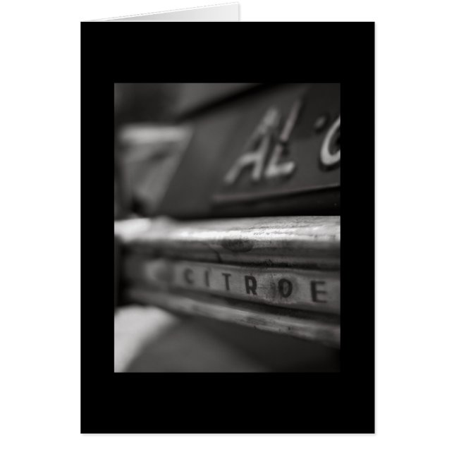 Tarjeta de felicitación de coches de época | Citro (Frente)