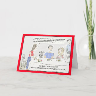 Tarjeta de felicitación de cocinar divertida del