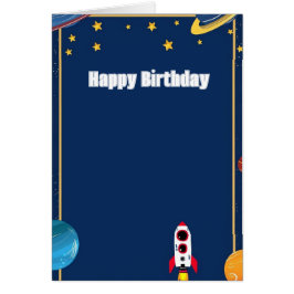 Tarjeta de felicitación de cohetes rojos y blancos