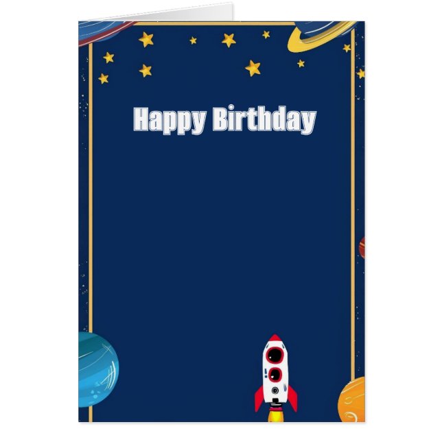 Tarjeta de felicitación de cohetes rojos y blancos (Frente)