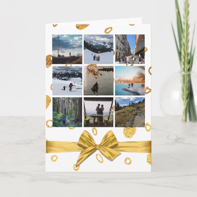Tarjeta de felicitación de colaje de fotos simple  (Anverso)