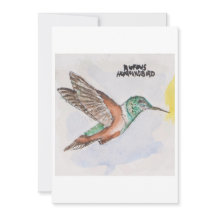 Tarjeta de Felicitación de Colibrí