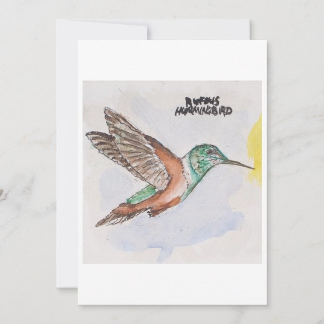 Tarjeta de Felicitación de Colibrí (Anverso)